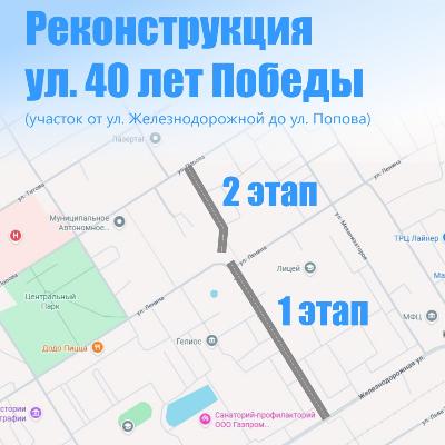 Улицу 40 лет Победы ждёт реконструкция в 2026 году